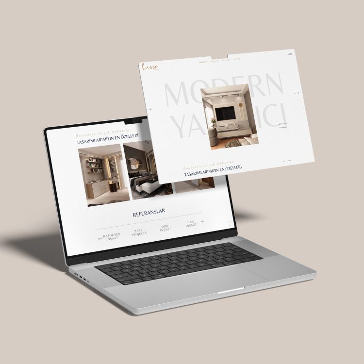 Lusso Concept web sitesi mock-up tasarımı 1